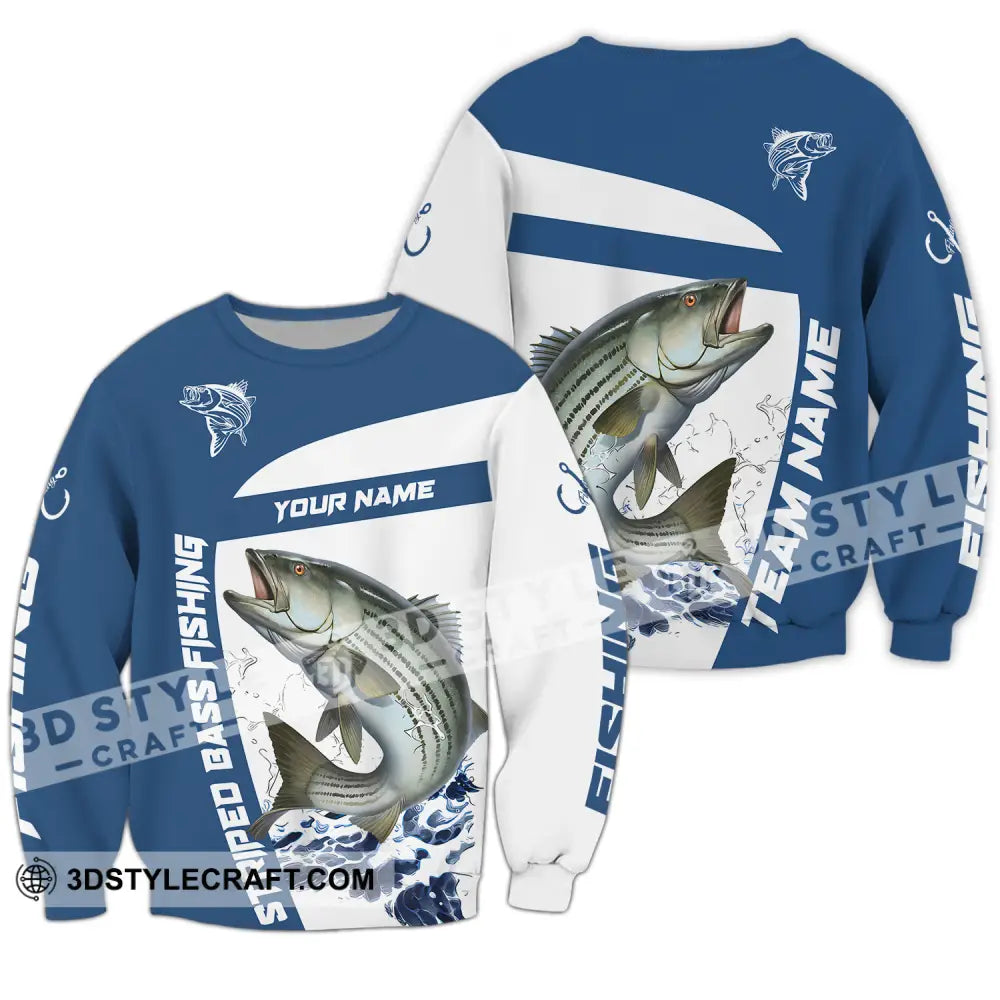 Unisex Shirt - Custom Name And Team Striped Fishing Long Sleeve / S T-Shirt