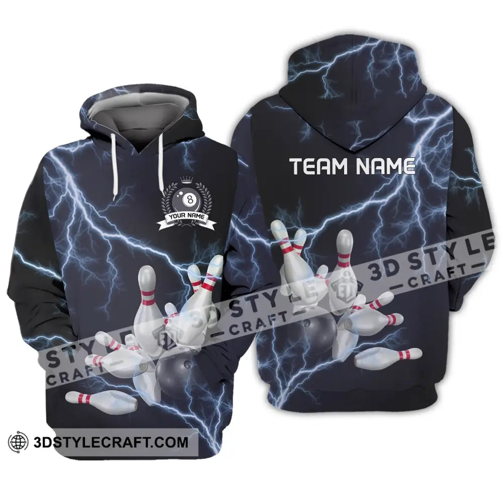 Unisex Shirt - Custom Name And Team Thunder Bowling Balls Hoodie / S T-Shirt