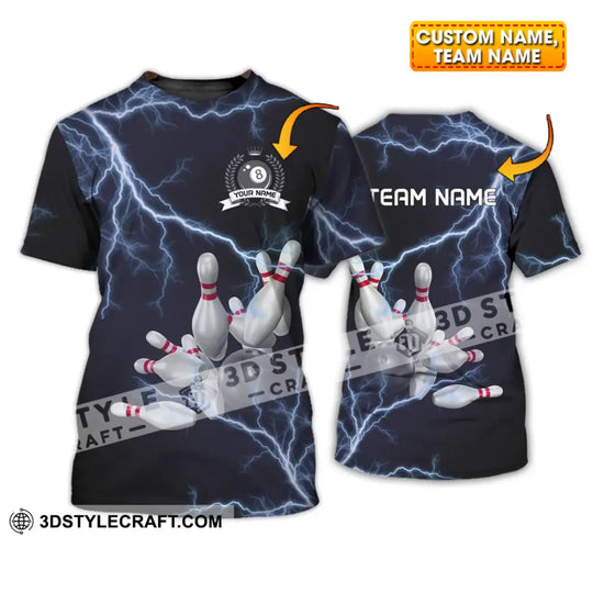 Unisex Shirt - Custom Name And Team Name Shirt - Thunder Bowling Balls style option 1