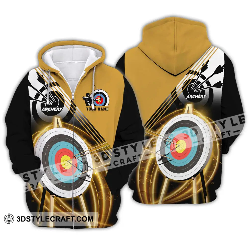 Unisex Shirt - Custom Name Darts Hit The Target Zipper Hoodie / S T-Shirt