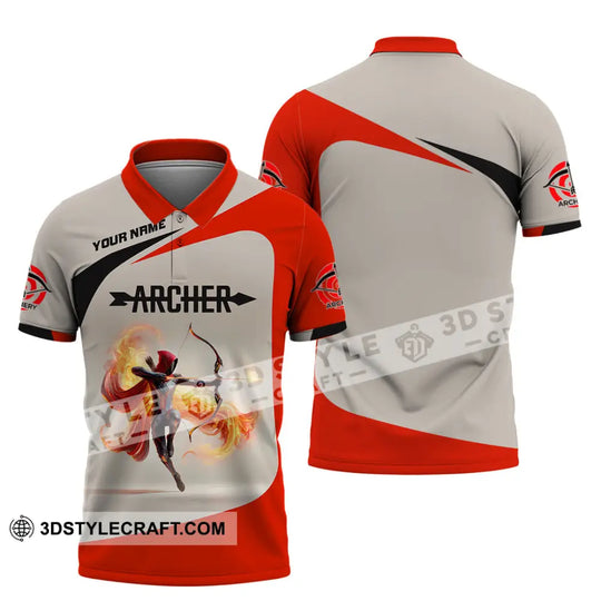 Unisex Shirt, Custom Name Archery Shirt, Archery Polo Long Sleeve Shirt, Archery Gift style option 4