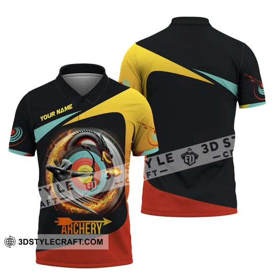 Unisex Shirt, Custom Name Archery Shirt, Archery Polo Long Sleeve, Archery Love T-Shirt style option 4