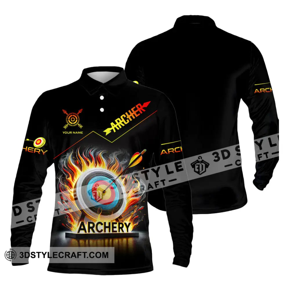 Unisex Shirt Custom Name Archery T-Shirt Archer Hoodie Long Sleeve Gift For Lovers Polo / S T-Shirt