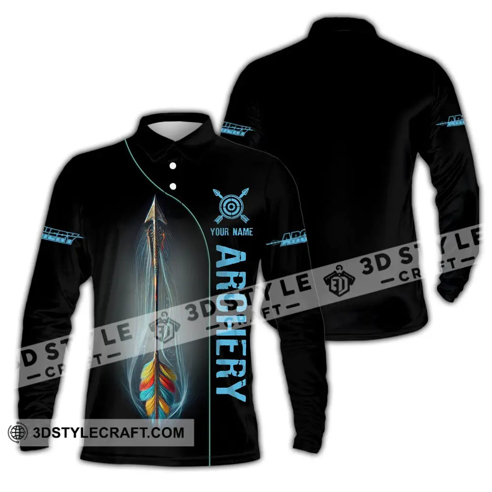 Unisex Shirt Custom Name Archery T-Shirt Hoodie Long Sleeve Gift For Lover Polo / S