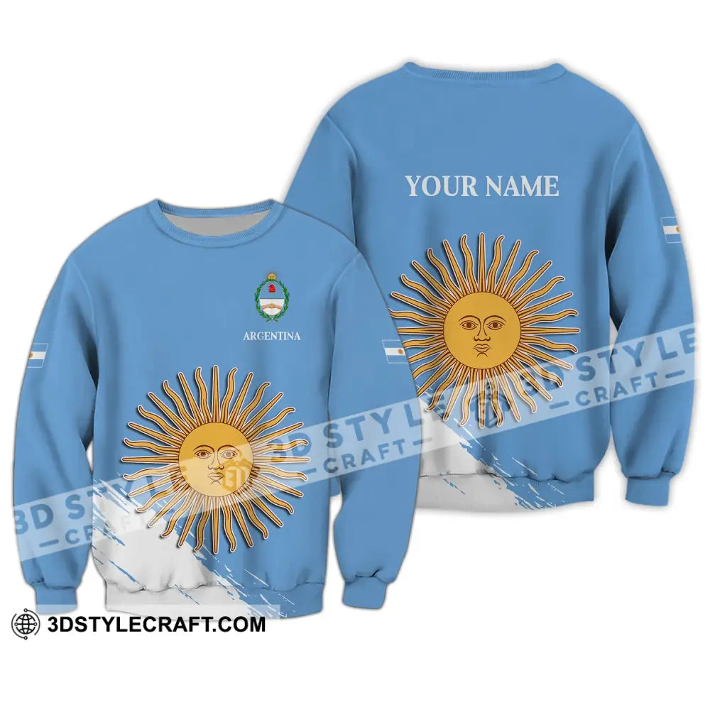 Unisex Shirt - Custom Name Argentina Football Fifa World Cup Champions Long Sleeve / S T-Shirt