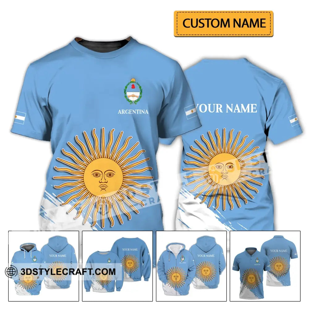 Unisex Shirt - Custom Name Argentina Football Fifa World Cup Champions T-Shirt