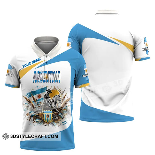 Unisex Shirt, Custom Name Argentina Shirt, Argentina Polo Long Sleeve, Argentina Gift style option 4