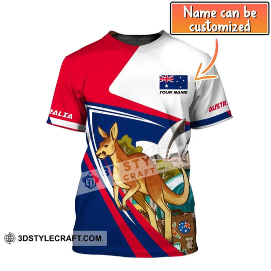 Unisex Shirt, Custom Name Australia T-Shirt, Kangaroo, Australia T-Shirt style option 1