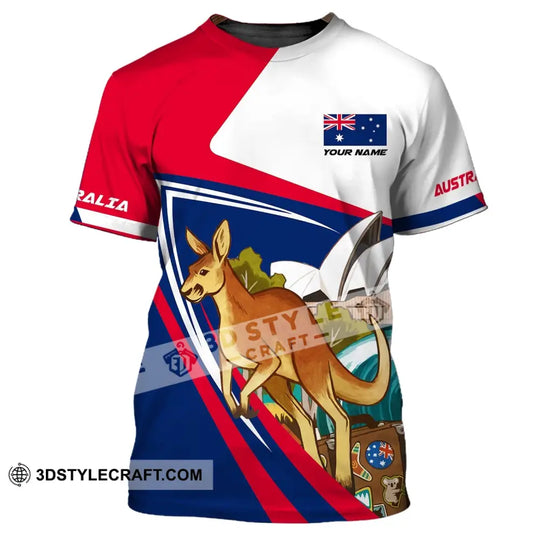 Unisex Shirt, Custom Name Australia T-Shirt, Kangaroo, Australia T-Shirt style option 2