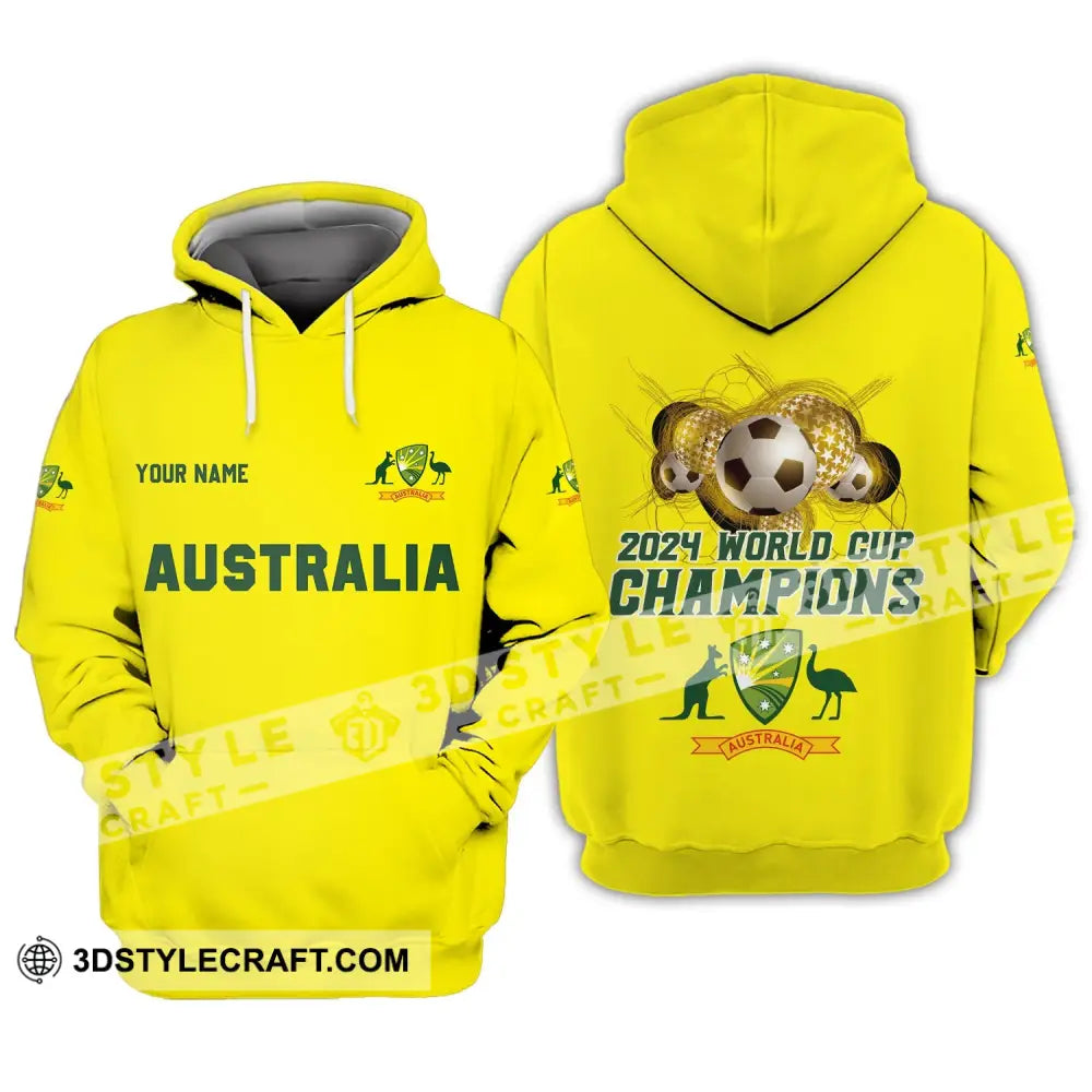 Unisex Shirt - Custom Name Australian Cricket Team Champions Icc World Cup Hoodie / S T-Shirt