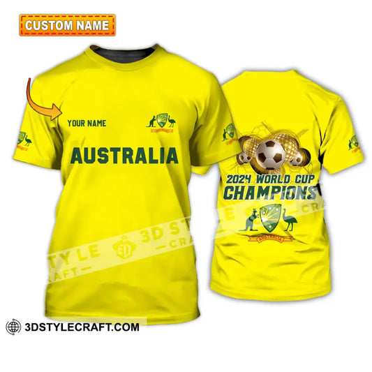 Unisex Shirt - Custom Name Australian Cricket Team Champions Icc World Cup T-Shirt