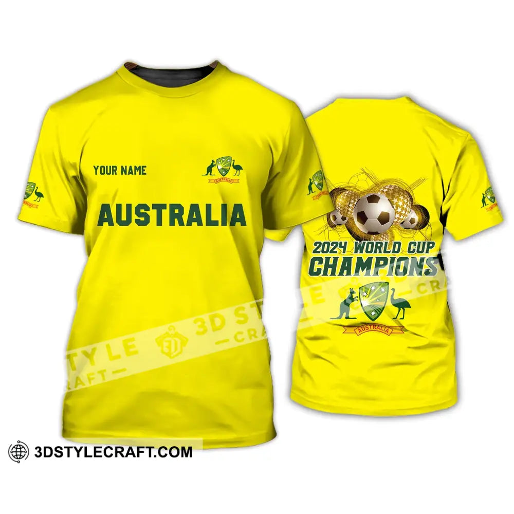 Unisex Shirt - Custom Name Australian Cricket Team Champions Icc World Cup T-Shirt / S T-Shirt