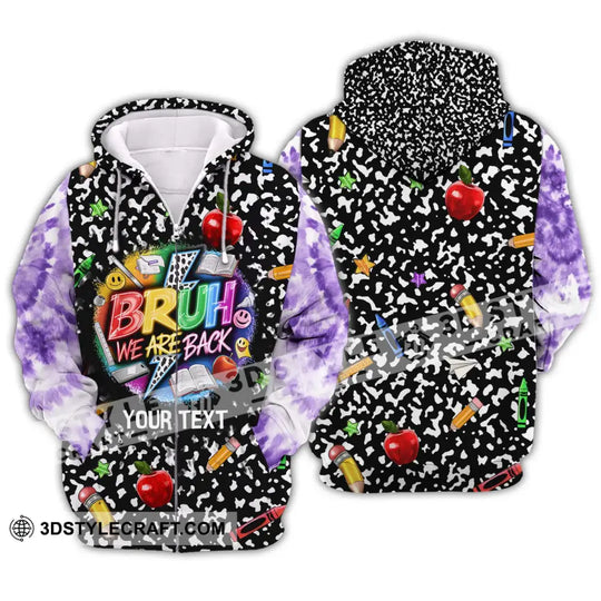 Unisex Shirt - Custom Name Back To School Shirt, Bruh We Are Back style option 2