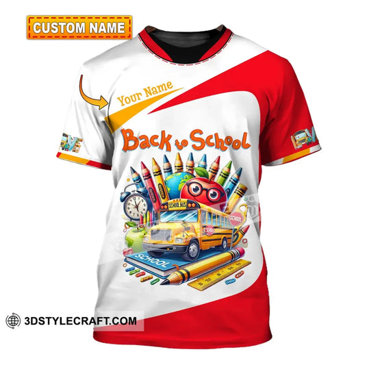 Unisex Shirt Custom Name Back To School Polo Long Sleeve Gift T-Shirt