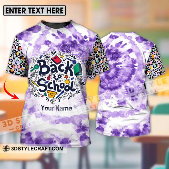 Unisex Shirt - Custom Name Shirt, Back To School Purple style option 1