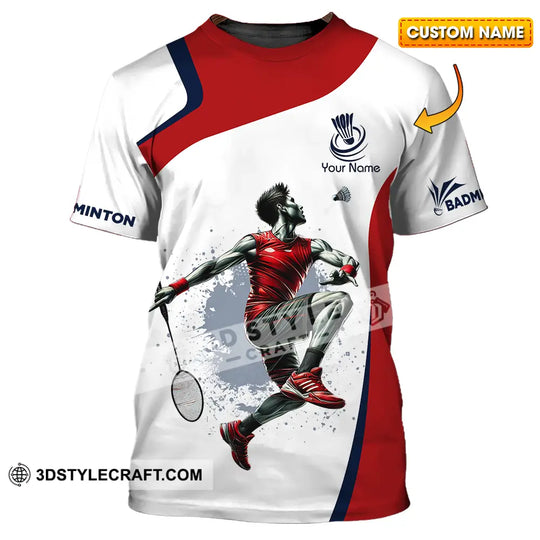 Unisex Shirt - Custom Name Badminton Player Shirt Playing style option 1