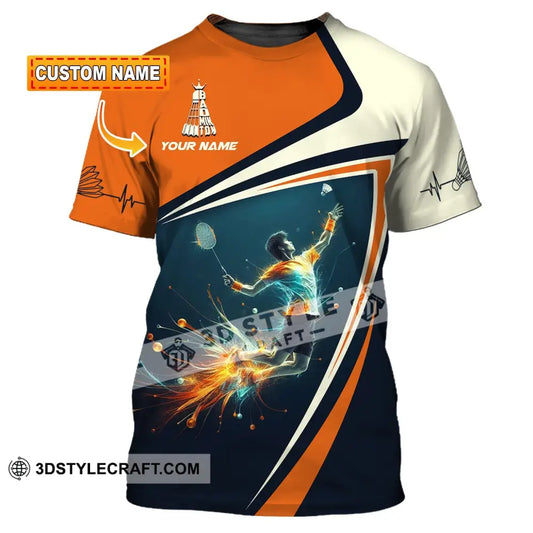 Unisex Shirt Custom Name Badminton Player T-Shirt For Lover Team Uniform T-Shirt