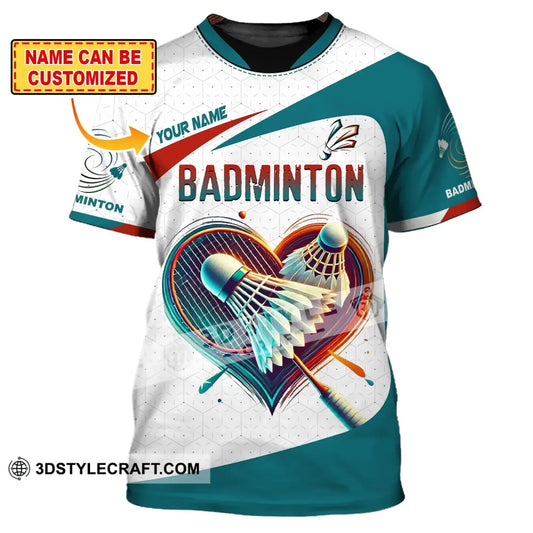 Unisex Shirt Custom Name Badminton T-Shirt For Club Gift Players T-Shirt