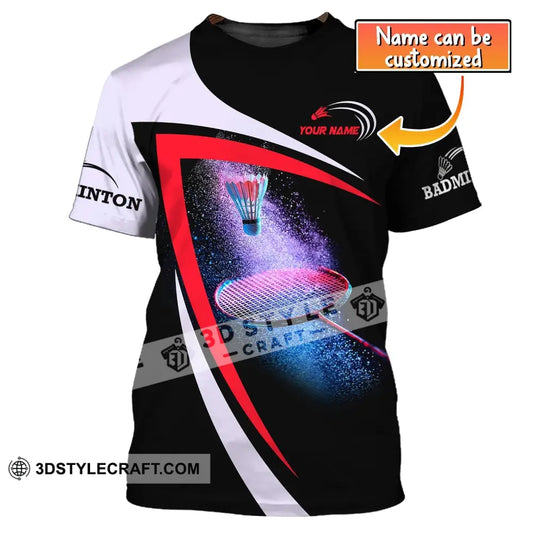 Unisex Shirt Custom Name Badminton T-Shirt For Club Gift Players