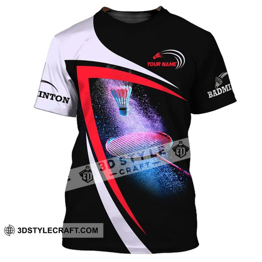 Unisex Shirt, Custom Name Badminton Shirt, T-Shirt for Badminton Club, Gift for Badminton Players style option 2