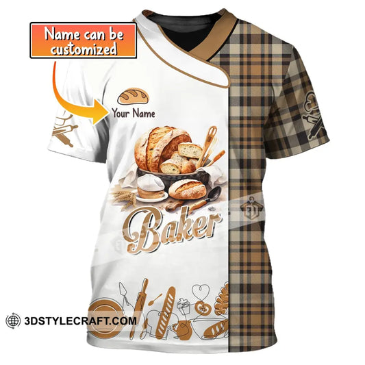 Unisex Shirt Custom Name Baker Bakery Chef Baking Lovers Gift T-Shirt