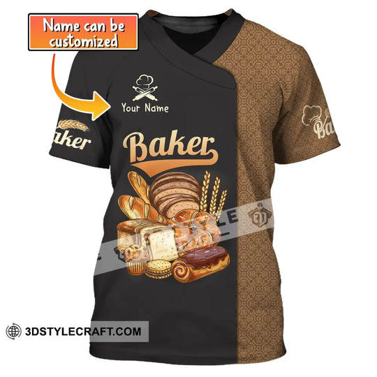 Unisex Shirt, Custom Name Baker Shirt, Bakery Shop Shirt, Bakery Chef, Baking Lovers Gift style option 1