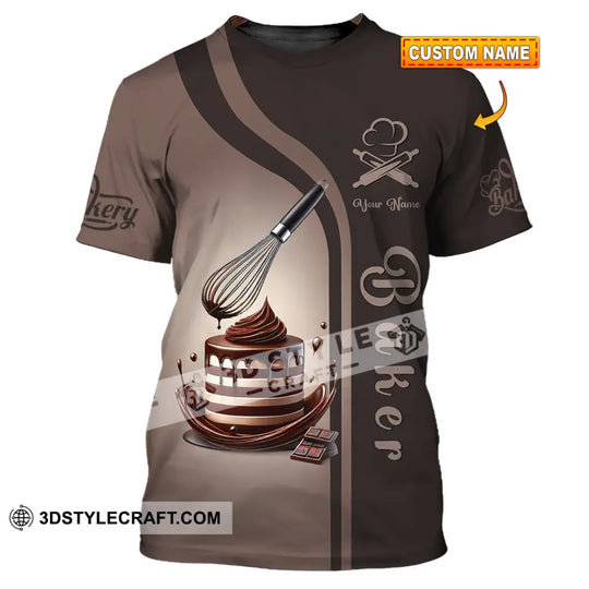Unisex Shirt, Custom Name Baker Shirt, Bakery Shop T-Shirt, Bakery Chef Polo Long Sleeve style option 1