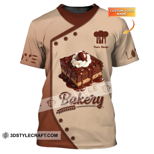 Unisex Shirt Custom Name Baker Bakery Shop T-Shirt Chef Polo Long Sleeve