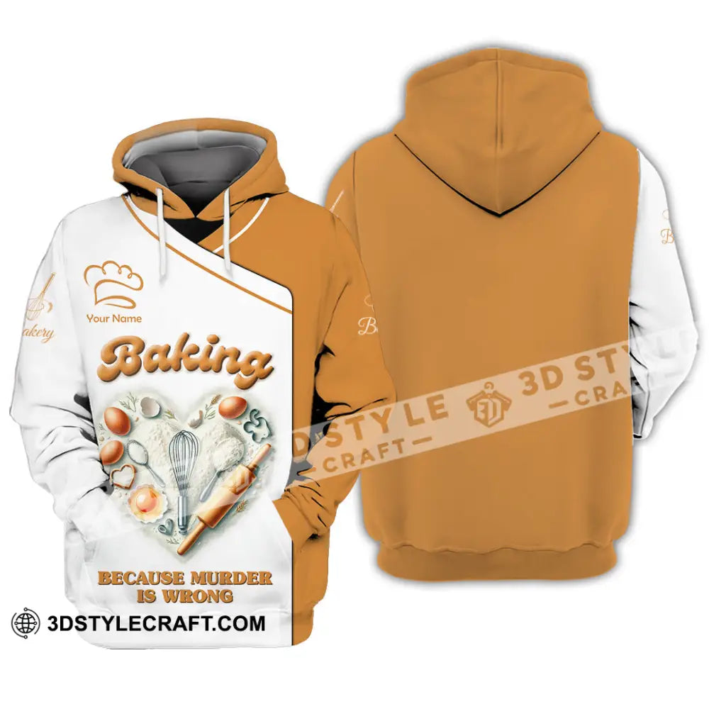 Unisex Shirt Custom Name Baker Bakery Shop T-Shirt Chef Polo Long Sleeve Hoodie / S T-Shirt