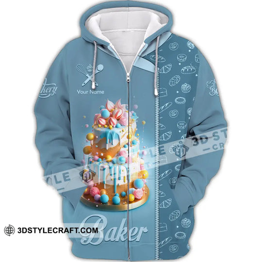 Unisex Shirt, Custom Name Baker Shirt, Bakery Shop T-Shirt, Bakery Chef Polo Long Sleeve style option 3