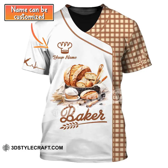 Unisex Shirt, Custom Name Baker Shirt, Bakery Uniform Shirt, Bakery Chef, Baking Lovers Gift style option 1
