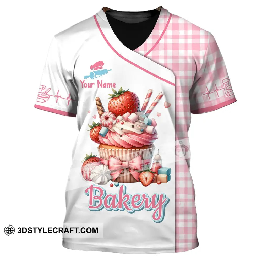 Unisex Shirt Custom Name Baker Bakery Uniform Chef Baking Lovers Gift T-Shirt / S