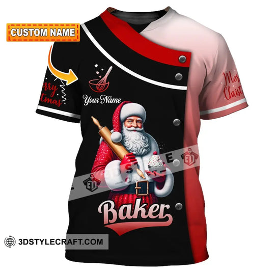 Unisex Shirt, Custom Name Baker Christmas Shirt, Christmas Polo Long Sleeve, Baker Christmas T-Shirt style option 1