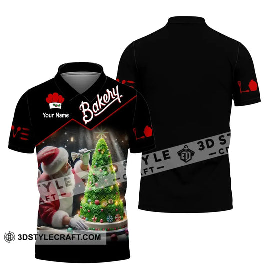 Unisex Shirt, Custom Name Baker Christmas Shirt, Christmas Polo Long Sleeve, Baker Christmas T-Shirt style option 4