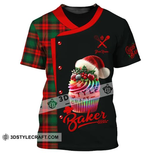 Unisex Shirt, Custom Name Baker Shirt, Baker Merry Christmas Gift style option 2