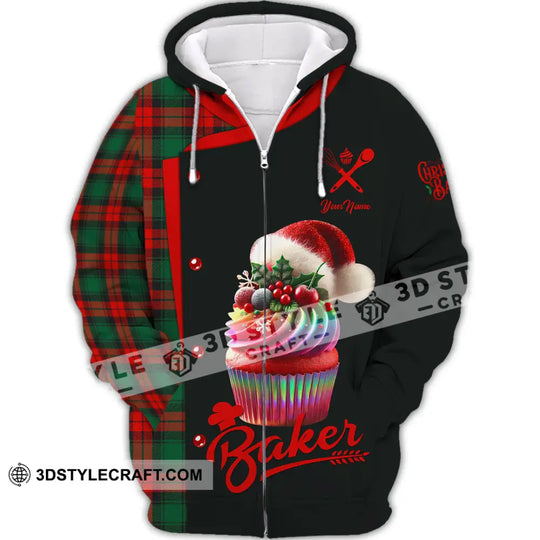 Unisex Shirt, Custom Name Baker Shirt, Baker Merry Christmas Gift style option 3