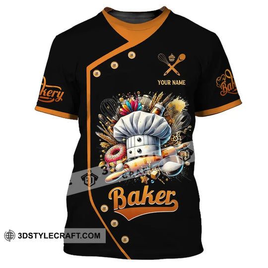 Unisex Shirt, Custom Name Baker Shirt, T-Shirt for Bakery Shop, Bakery Uniform, Gift for Baking Lover style option 3
