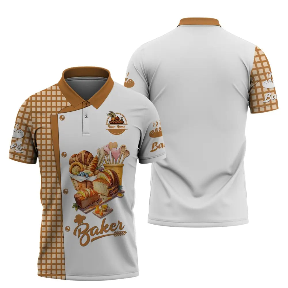 Unisex Shirt Custom Name Bakery Baker Chef Baking Lovers Gift Polo / S T-Shirt