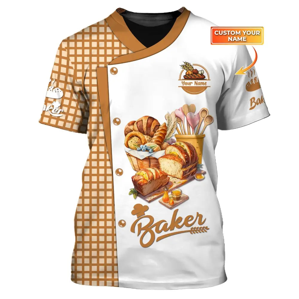 Unisex Shirt Custom Name Bakery Baker Chef Baking Lovers Gift T-Shirt