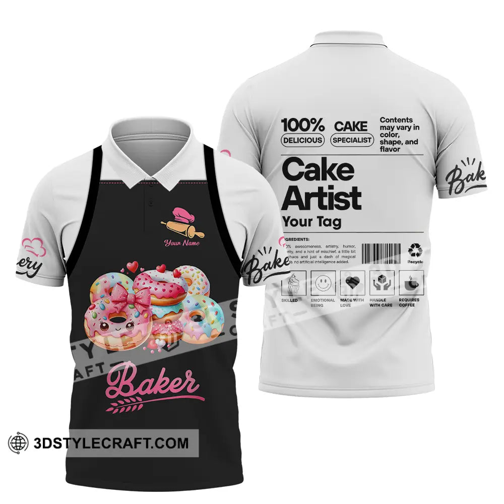 Unisex Shirt - Custom Name Bakery Cake Artist Polo / S T-Shirt