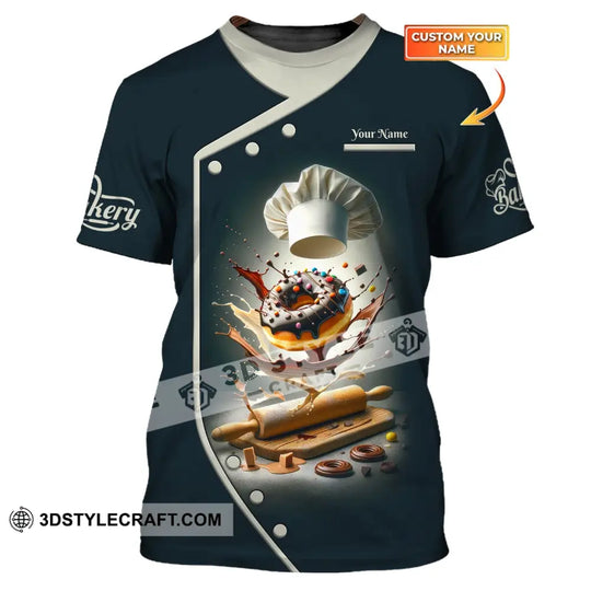 Unisex Shirt, Custom Name Bakery Shirt, Bakery Chef Polo Long Sleeve, Bakery Shop T-Shirt, Bakers Gift style option 1