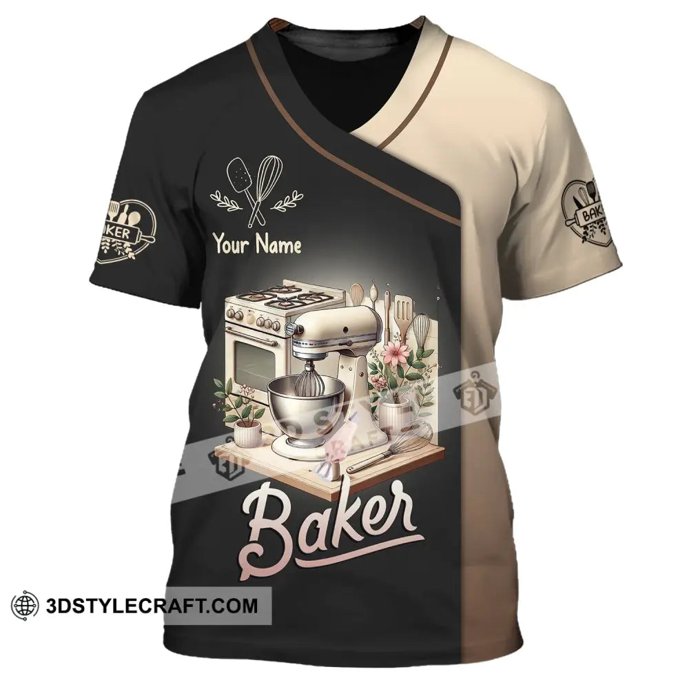 Unisex Shirt Custom Name Bakery Chef Shop T-Shirt Bakers Gift / S T-Shirt