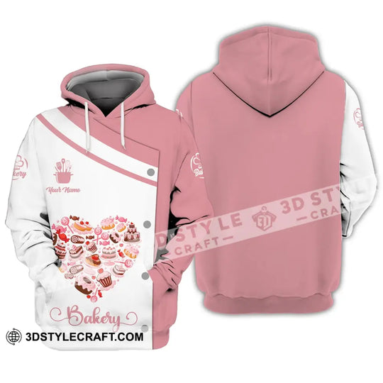 Unisex Shirt - Custom Name Shirt - Bakery Pink Heart style option 3