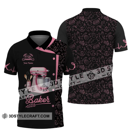Unisex Shirt, Custom Name Bakery Shirt, Bakery Shop T-Shirt, Bakery Chef Polo Long Sleeve, Bakers Gift style option 4