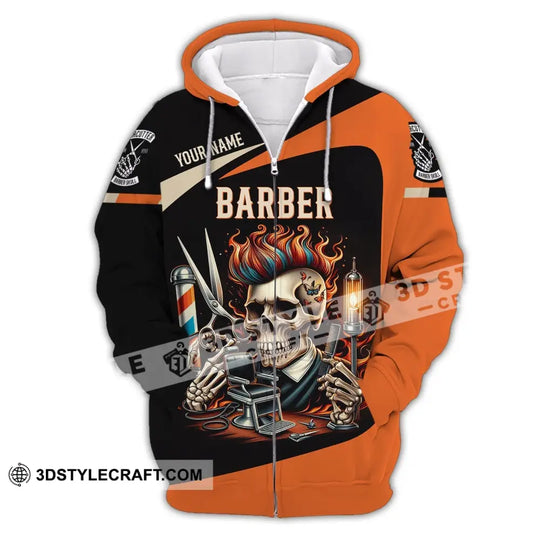 Unisex Shirt, Custom Name Barber Shirt, Barber Polo Long Sleeve, Barber Shop Uniform style option 3