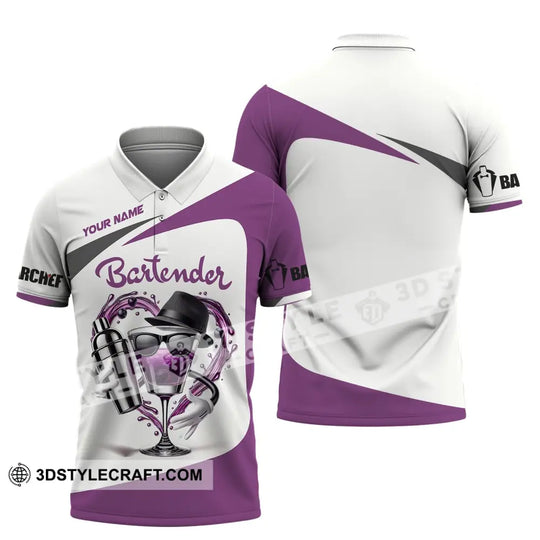 Unisex Shirt, Custom Name Bartender Shirt, Bartender Polo Long Sleeve, Barista Shirt style option 4