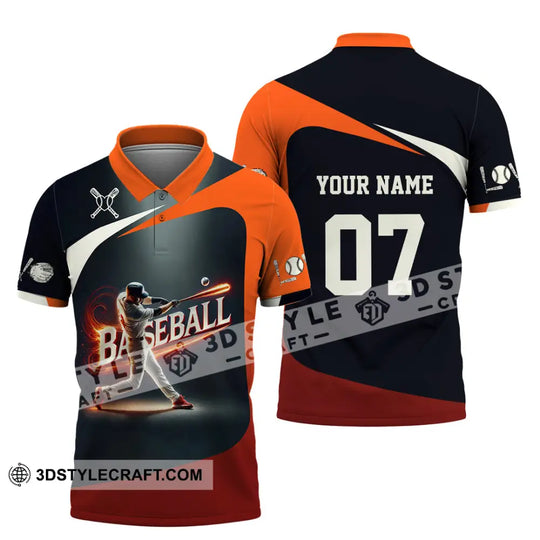 Unisex Shirt, Custom Name Baseball Shirt, Baseball Polo Long Sleeve Shirt, Baseball Gift style option 4