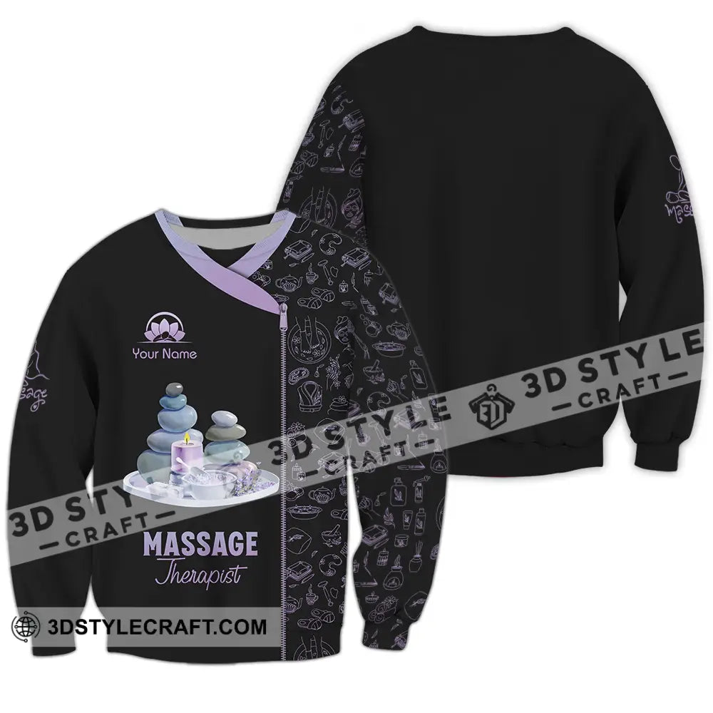 Unisex Shirt - Custom Name Basic Massage Therapist Stone Long Sleeve / S T-Shirt