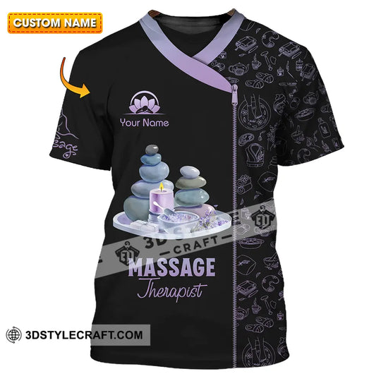 Unisex Shirt - Custom Name Basic Shirt, Massage Therapist Stone style option 1