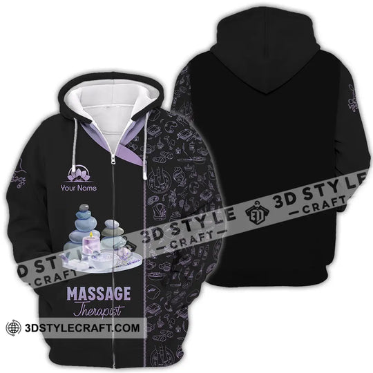 Unisex Shirt - Custom Name Basic Shirt, Massage Therapist Stone style option 4